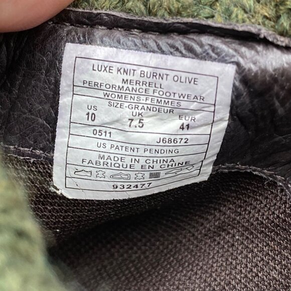 Merrell Luxe Knit Burnt Olive Clogs Women's Size 10 - Picture 11 of 11